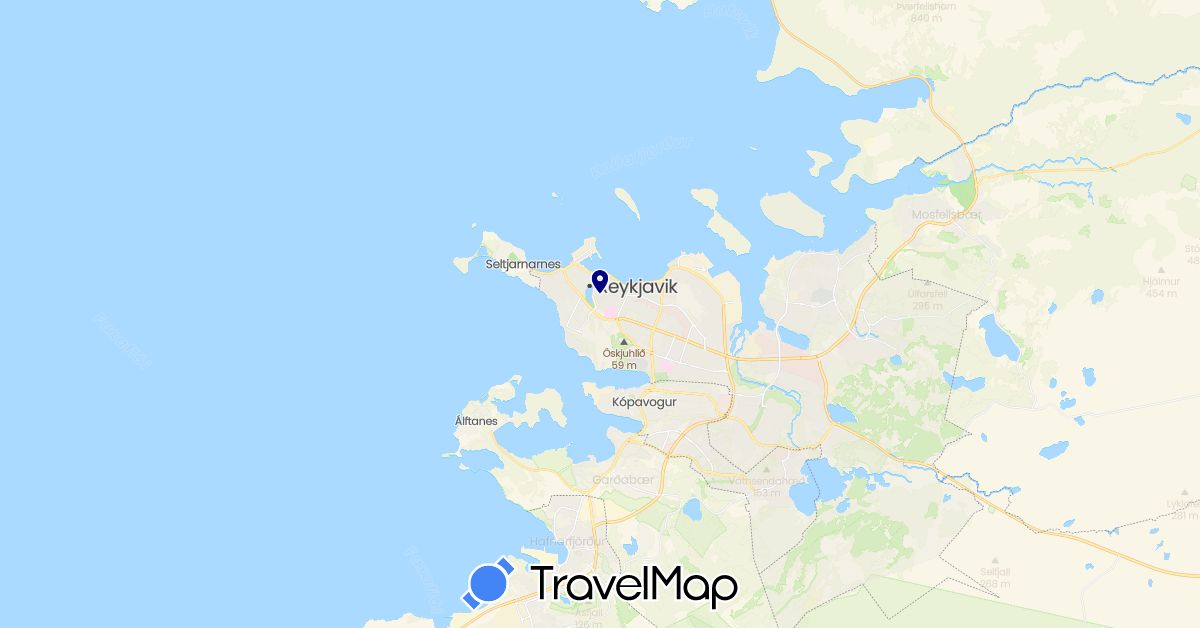 TravelMap itinerary: driving in Iceland (Europe)